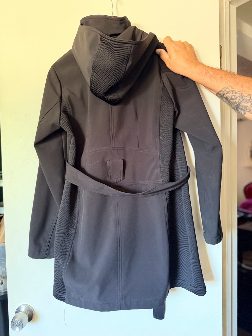 Liz Claiborne Black Hooded Long Jacket - Picture 2 of 3